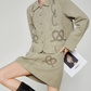 Retro Rope Embroidered Jacket / Mini Skirt FER0391