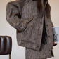 Vintage Mocha Brown Wool Jacket / Mini Skirt SUY0017