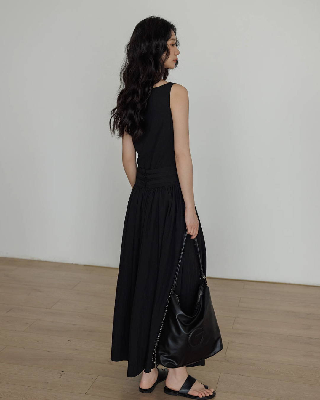 Sleeveless Belt Long Dress VAS0112