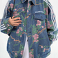 Floral Design Sideline Denim Jacket YLS0139