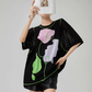 Embroidery Black Oversize T-Shirt FER0008