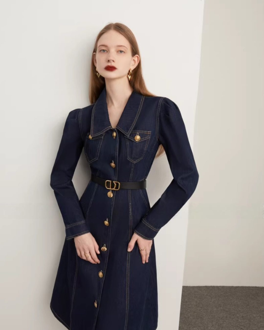 Vintage Slim-Fit Denim Dress DPY0081