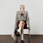 Star Round Neck Knit / A-line Mini Skirt LLA0539