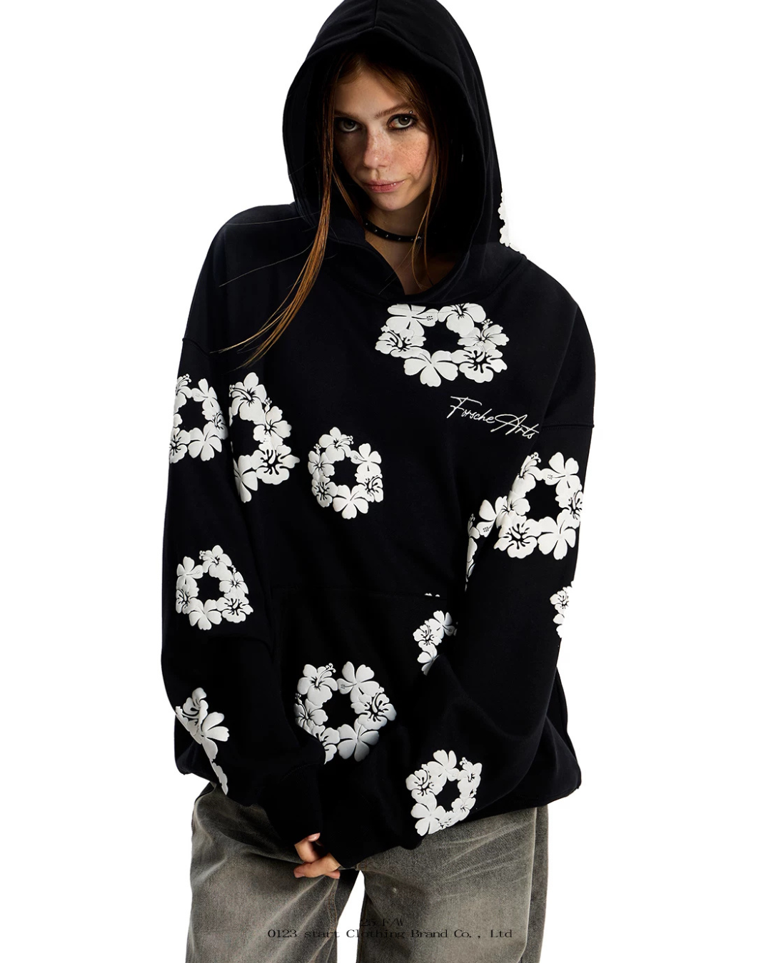 Floral Full-Print Hoodie  ZTS0022