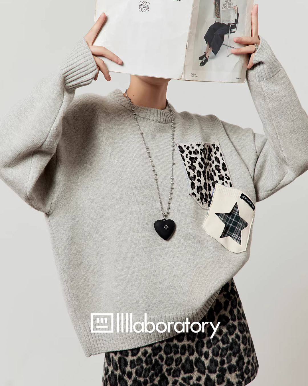 Leopard Round Neck Knit / Leopard Mini Skirt LLA0588