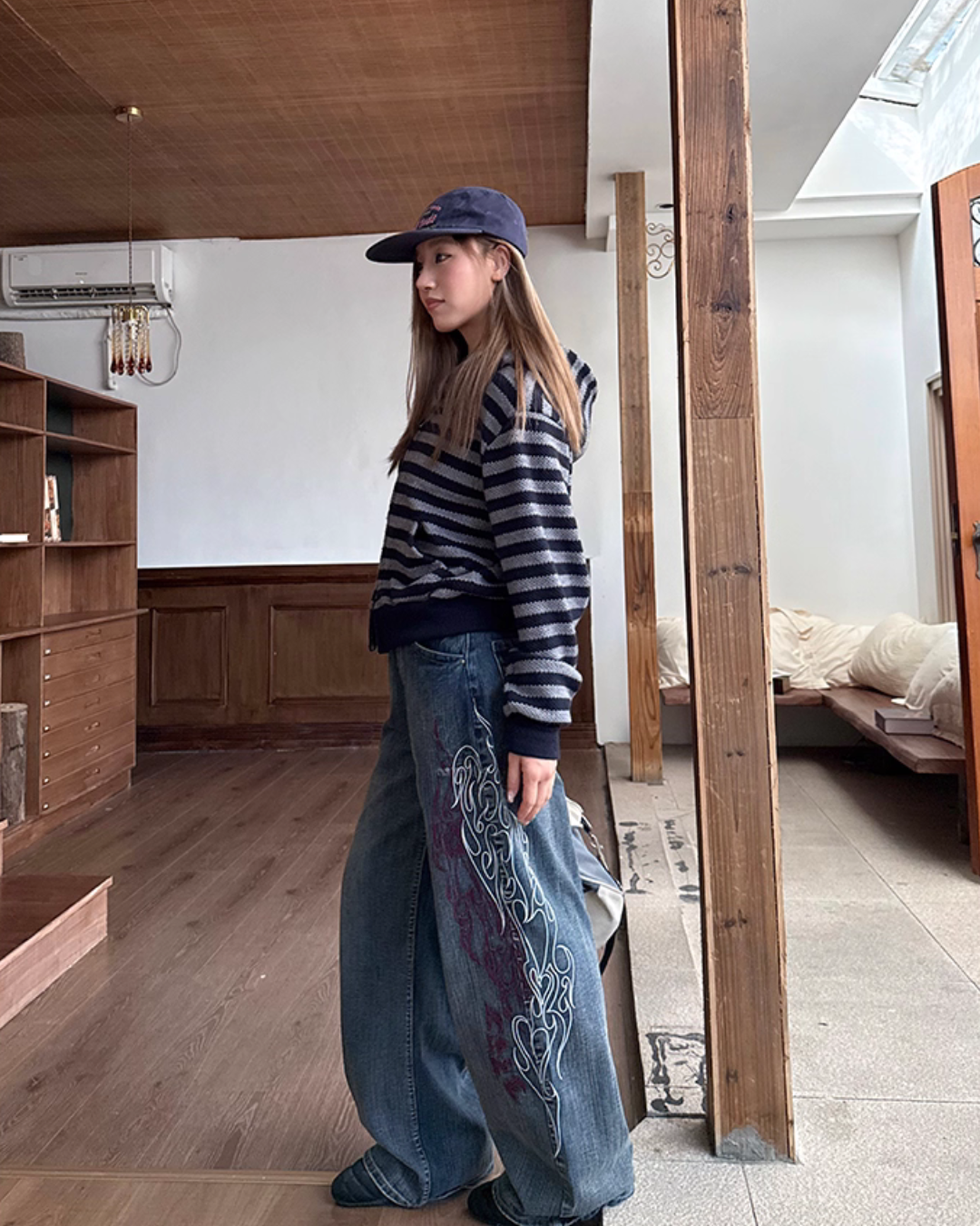 Stripe Knit Zip Hoodie CYE0086