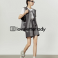 Gray Lace Up Vest / Shorts LLA0232