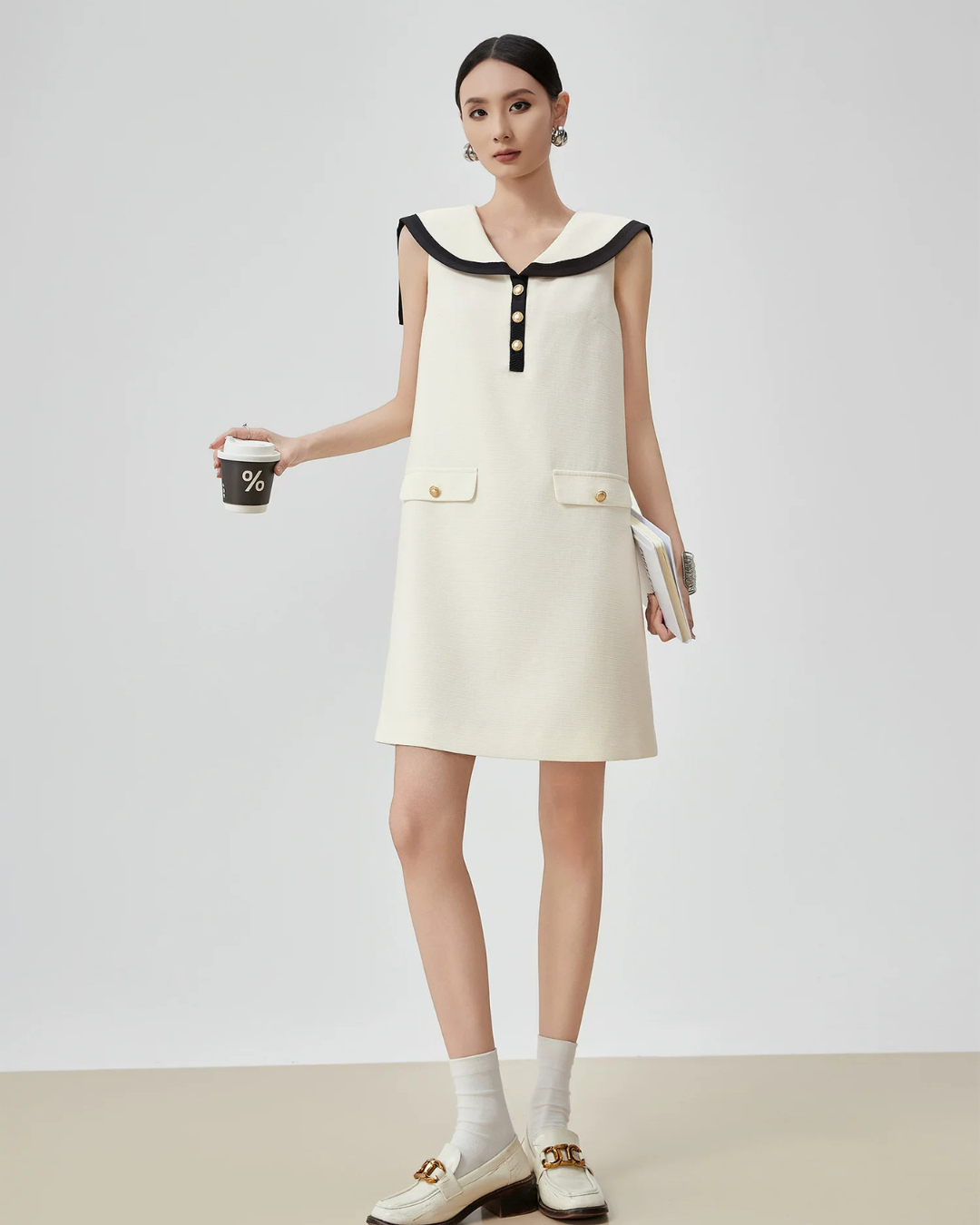 Sailor Collar Sleeveless Mini Dress FER0273
