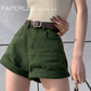 High Waisted Rolle Denim Shorts PPR0008