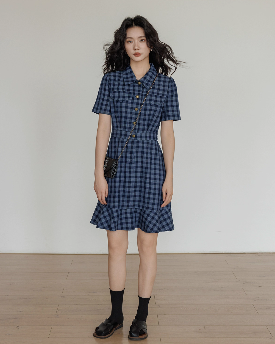 Paid Shirt Dress VAS0114