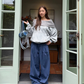 Off-Shoulder Sweatshirt Hoodie CYE0105