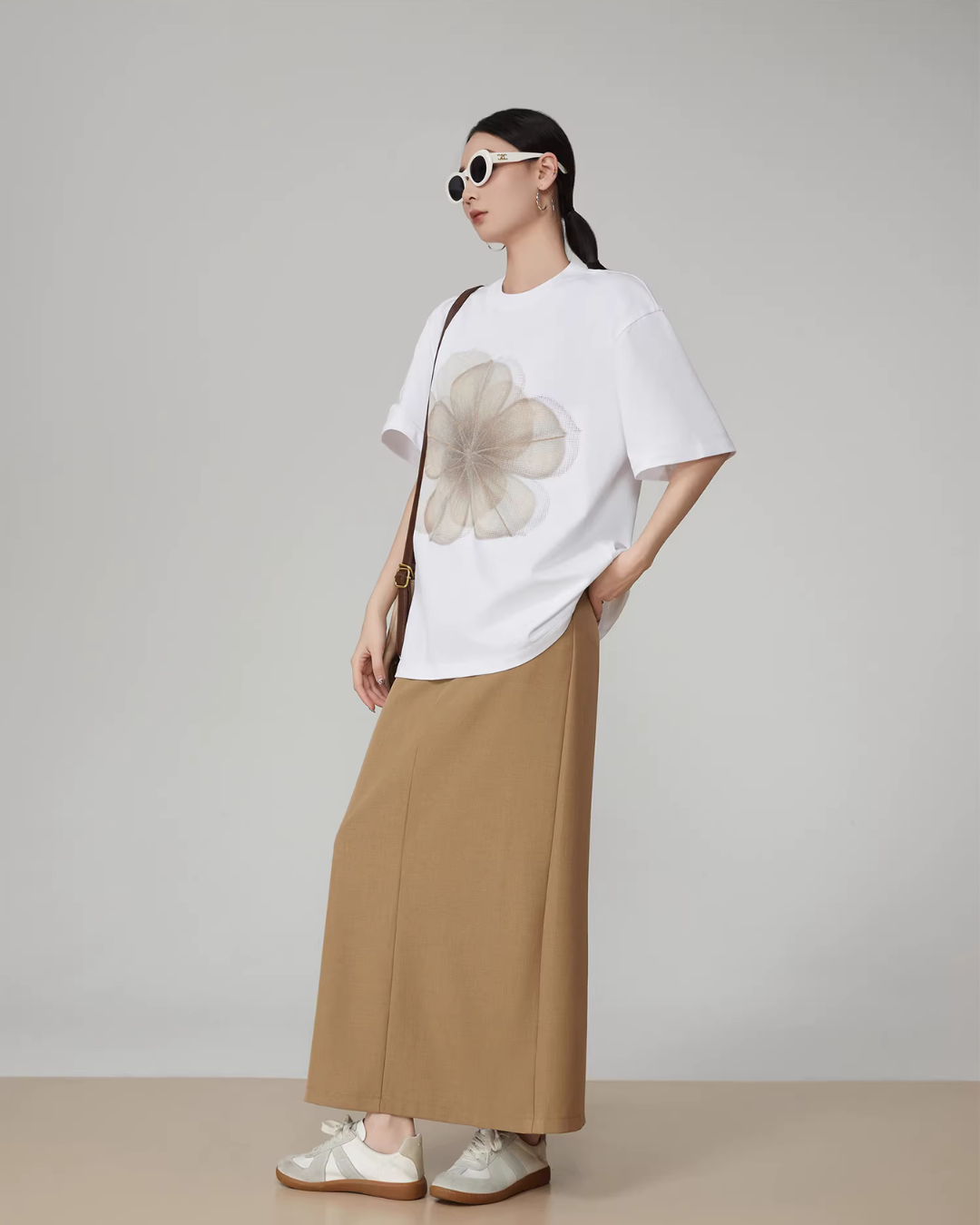 Flower Print Short-Sleeve T-Shirt FER0041