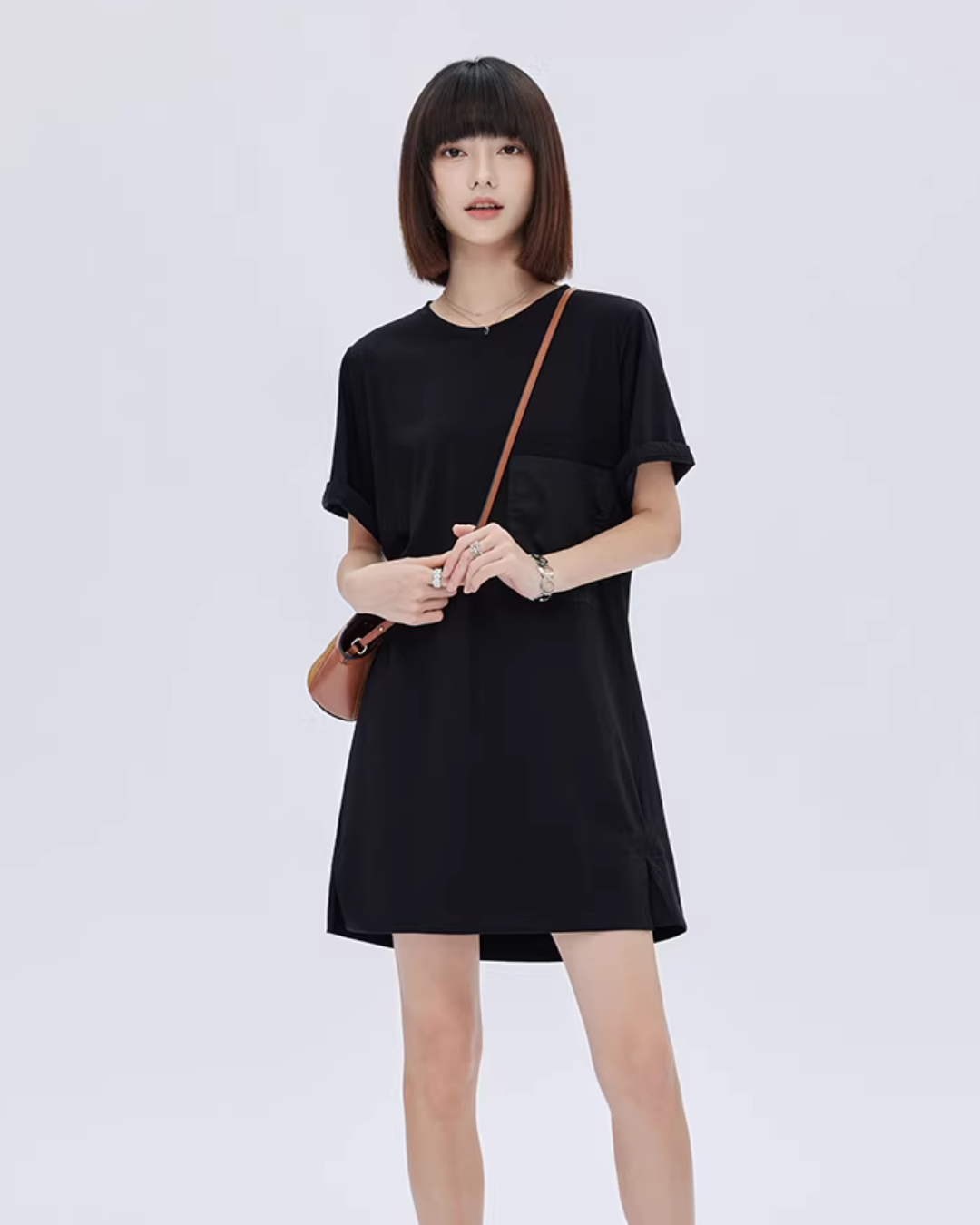Casual Pocket Loose T-Shirt Dress SHN0011