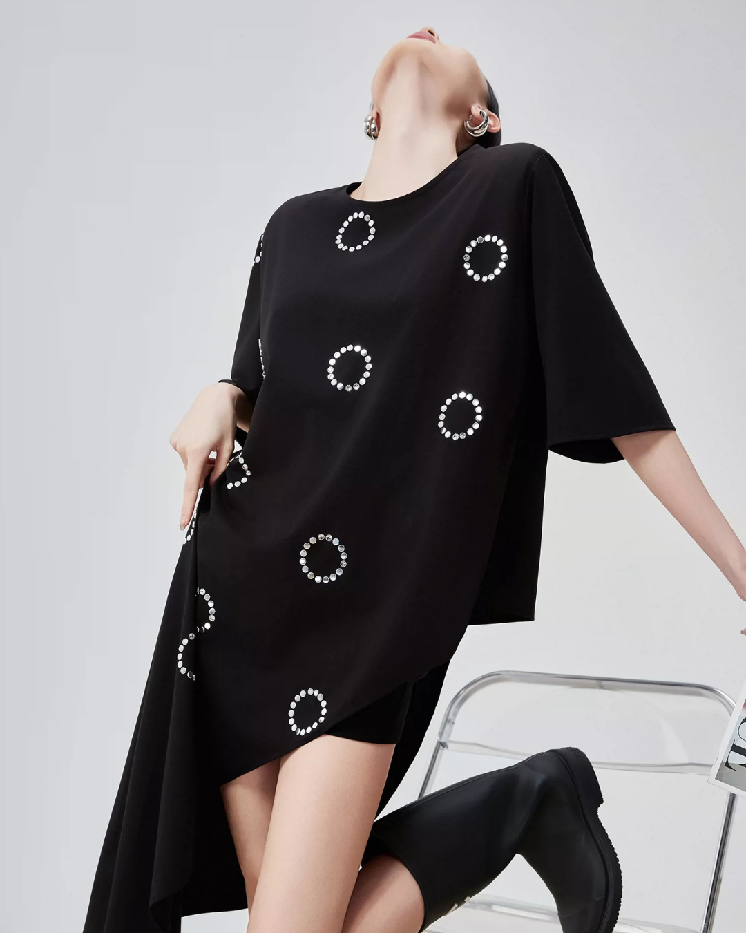 Asymmetry Round-Neck T-Shirt Dress FER0131