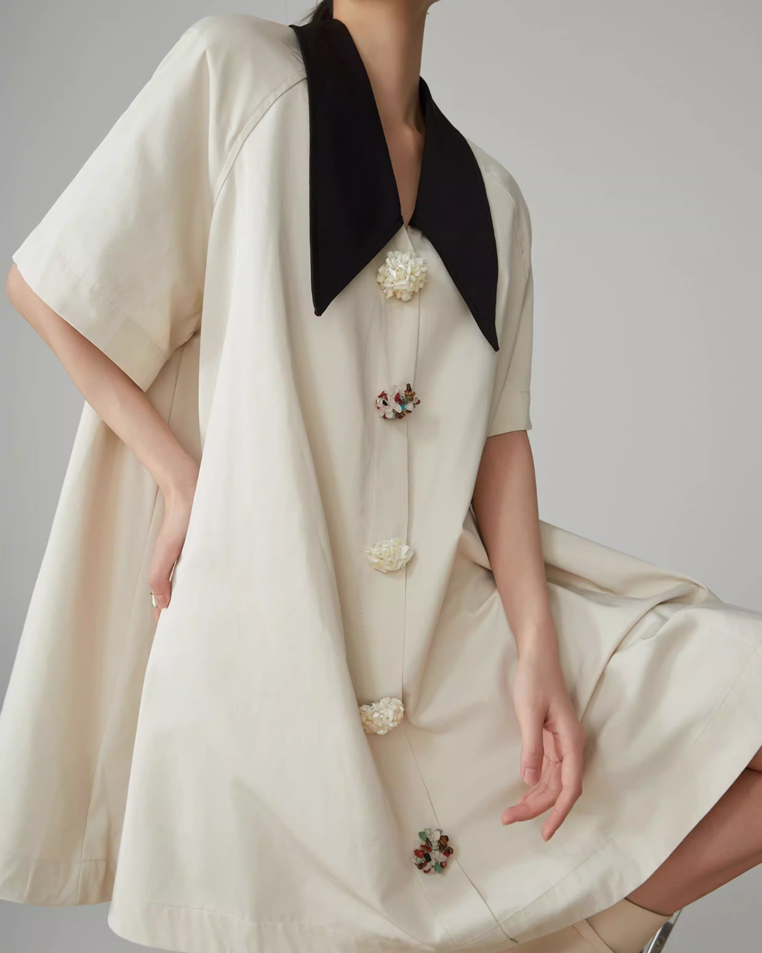 Retro Color-Blocked T-Shirt Dress FER0063