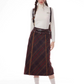 Slim Dark Red Plaid Skirt ZZF0341