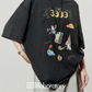 Vintage Print Short-Sleeve T-Shirt / Sweat Long Skirt LLA0653