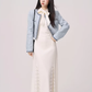 Color Contrast Stitch Tweed Jacket WDB0018