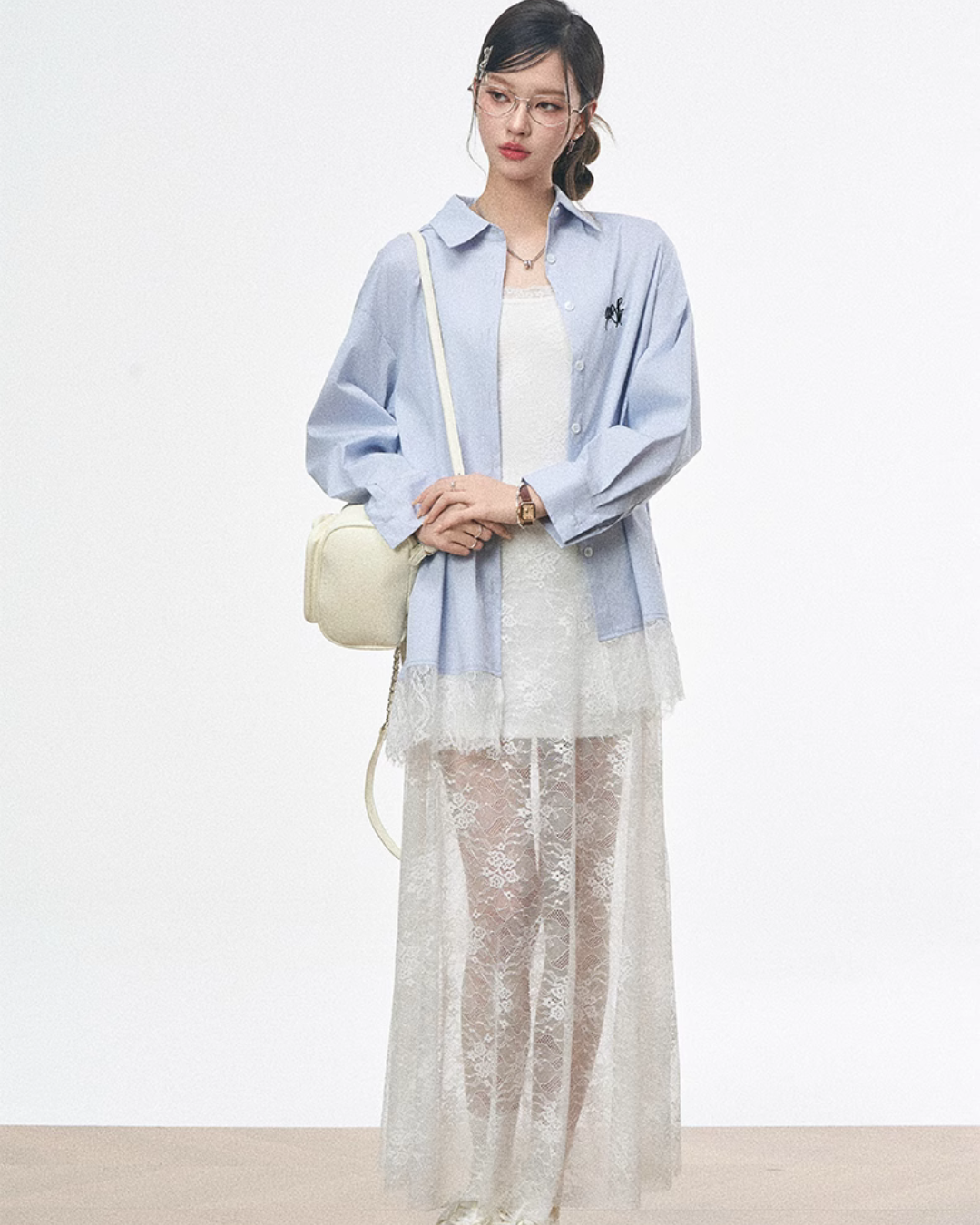 Lace Long Dress / Long Sleeve Shirt  WEO0052