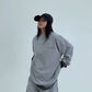 Gradient Loose Long Sleeve Top / Half Pants YLS0885