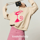 Cute Cat Print Sweatshirt / Pink Mini Skirt LLA0654