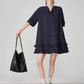 Bow-tie Hem Frill Mini Dress FER0103