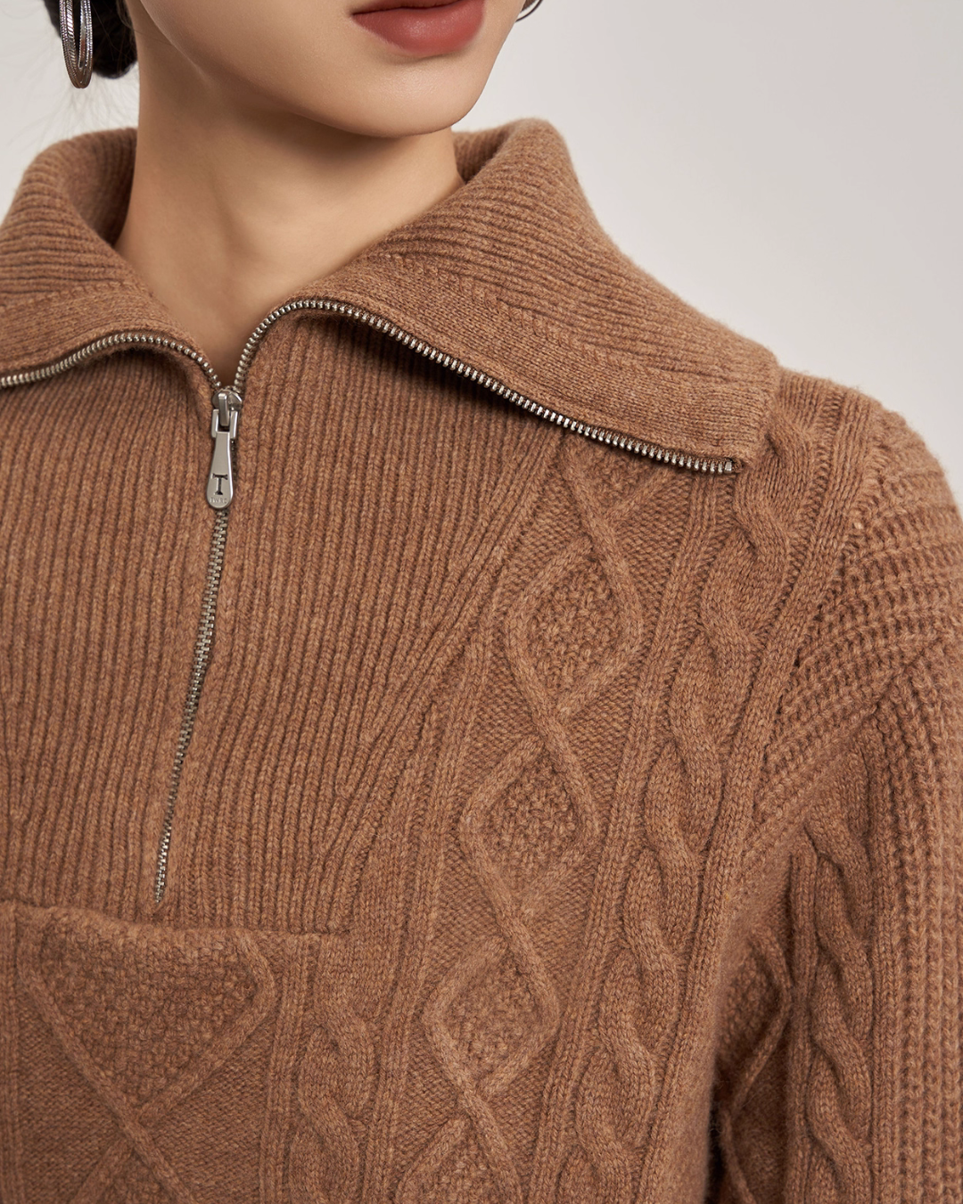 Cable Half-Zip Knit Dress SUY0015