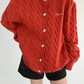 Round Neck Cable Knit Cardigan YLS0978