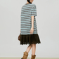 Mixed Material Casual Dress FER0337