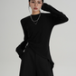 Asymmetry Crew Neck Tops SRS0331