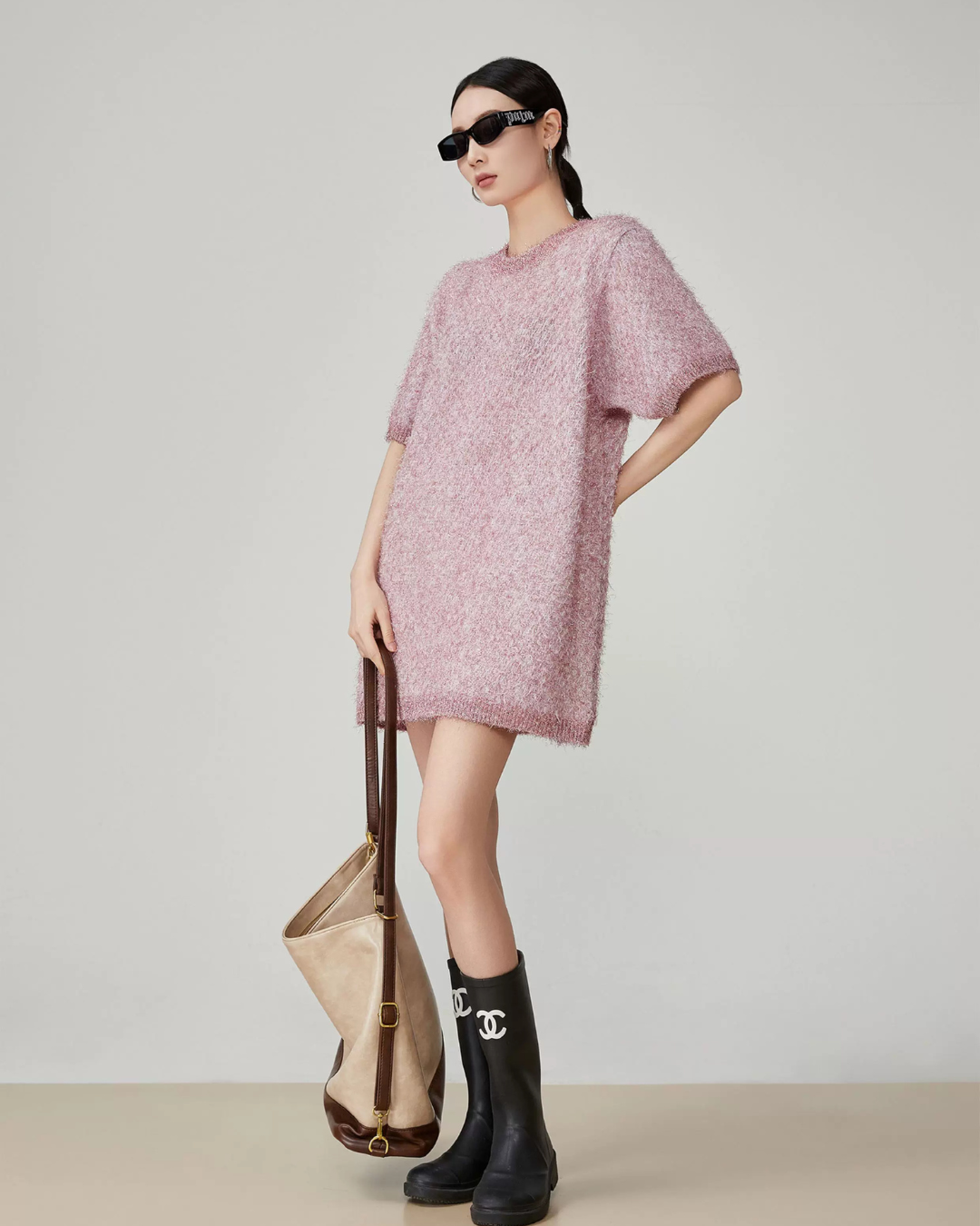 Shaggy Knit Mini Dress FER0125