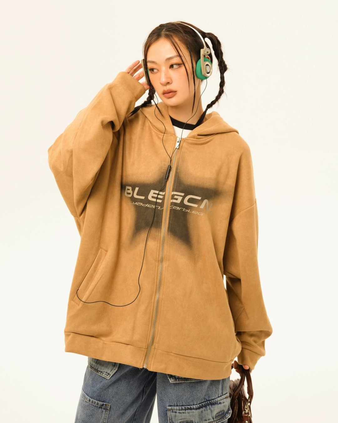 Street Loose Zip Hoodie EZK0010