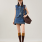 Retro Denim Vest / Denim Mini Skirt FER0079
