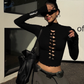 High Neck Ripped Design T-Shirt  ZRS0085