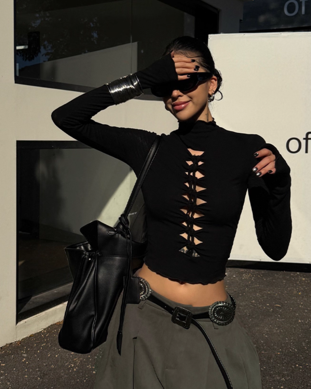 High Neck Ripped Design T-Shirt  ZRS0085