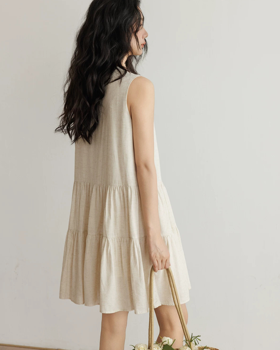 Sleeveless Tiered Mini Dress VAS0202