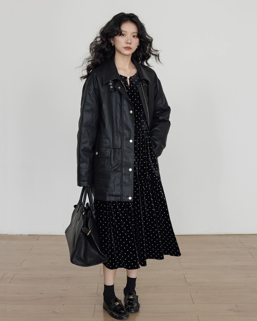Lapel Leather Jacket VAS0174