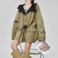 Wind Hooded Trench Coat / High-Waist Shorts FER0036