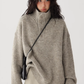 High Neck Half Button Knit Top ACS0354