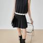Cropped Striped Sleeveless / Box Pleat Skirt FER0315