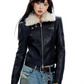 Fur Slim Leather Jacket APA0008