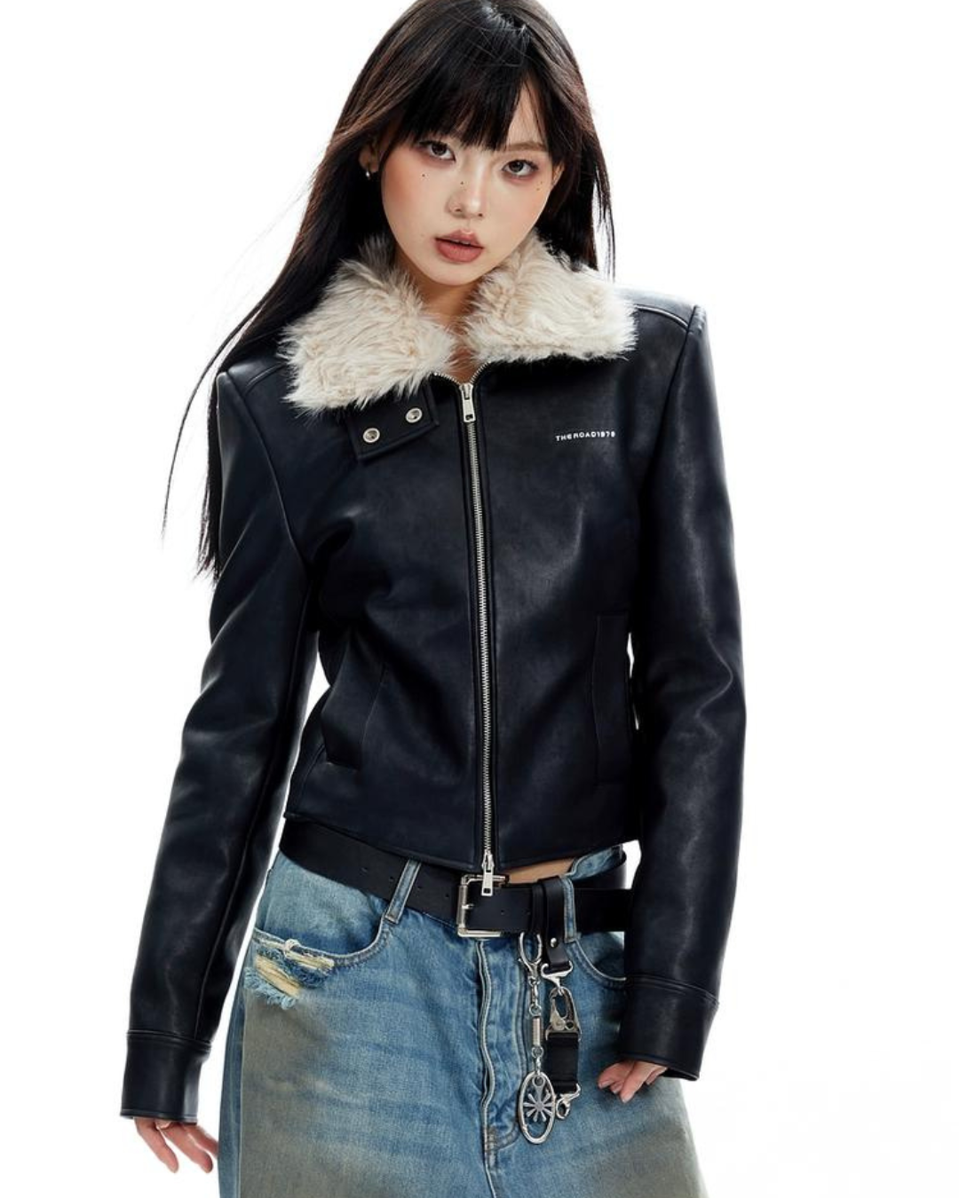 Fur Slim Leather Jacket APA0008