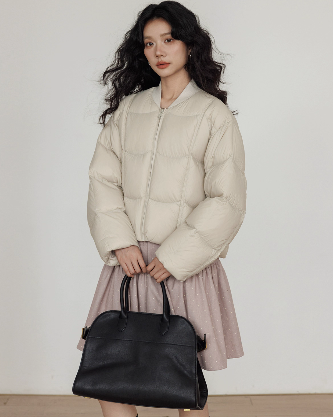 Crew Neck Short Puff Jacket VAS0176