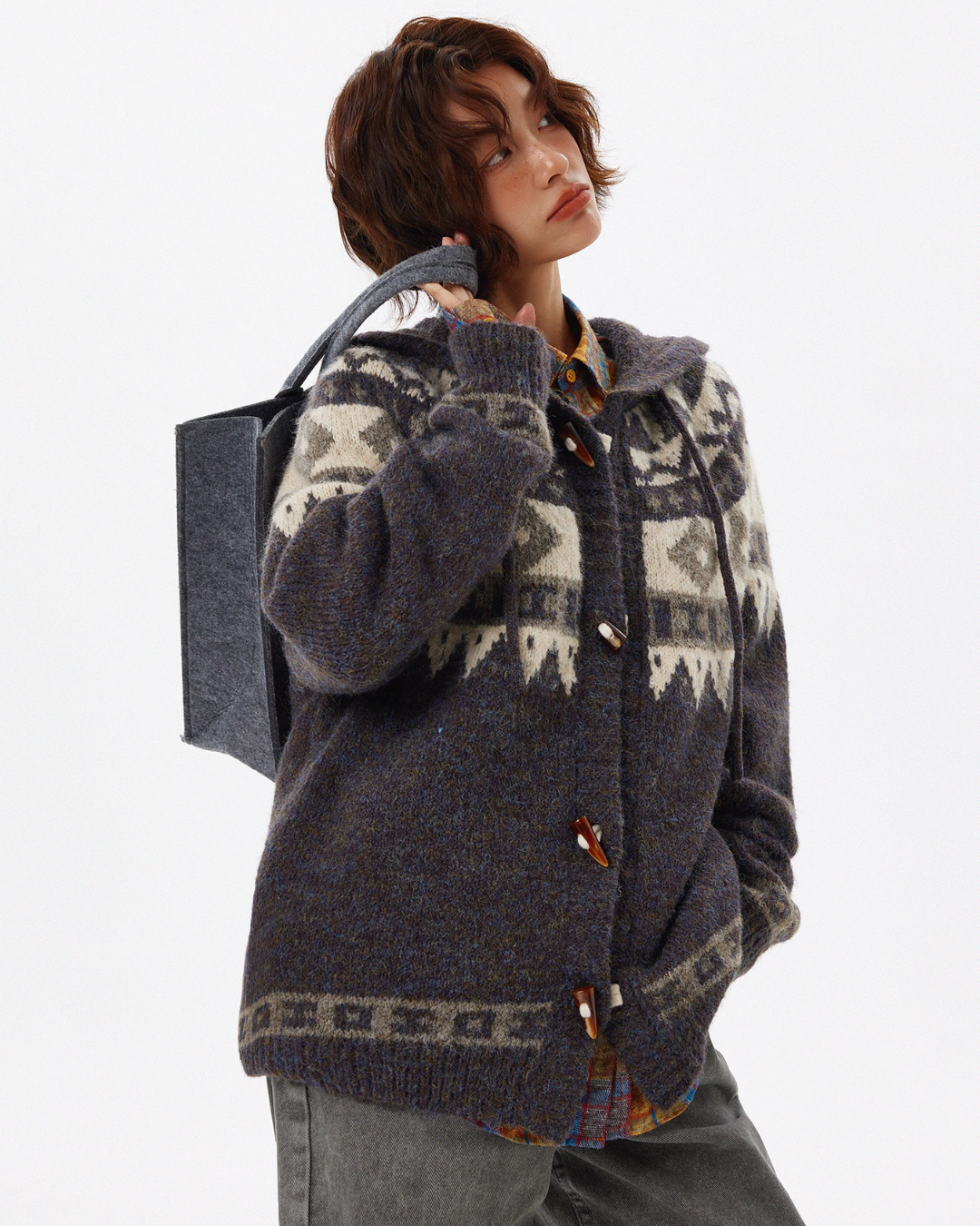 Nordic Duffle Button Knit Cardigan HGX0039