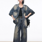 Vintage Denim Jacket / Denim Wide Pants WEO0074
