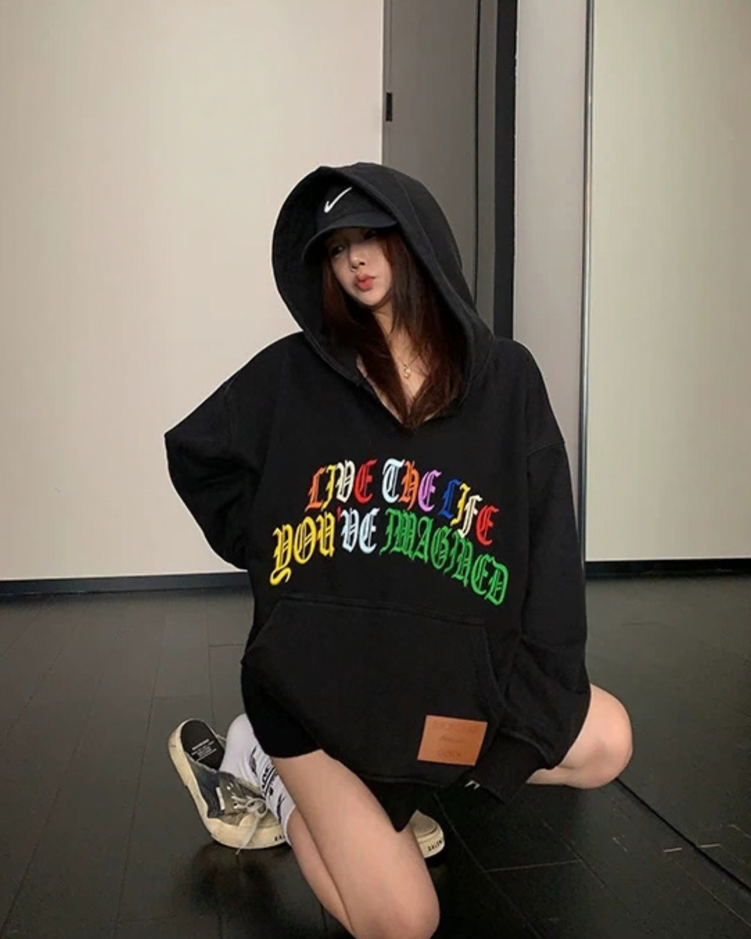 Key Neck Rainbow Logo Sweat Hoodie YLS1058