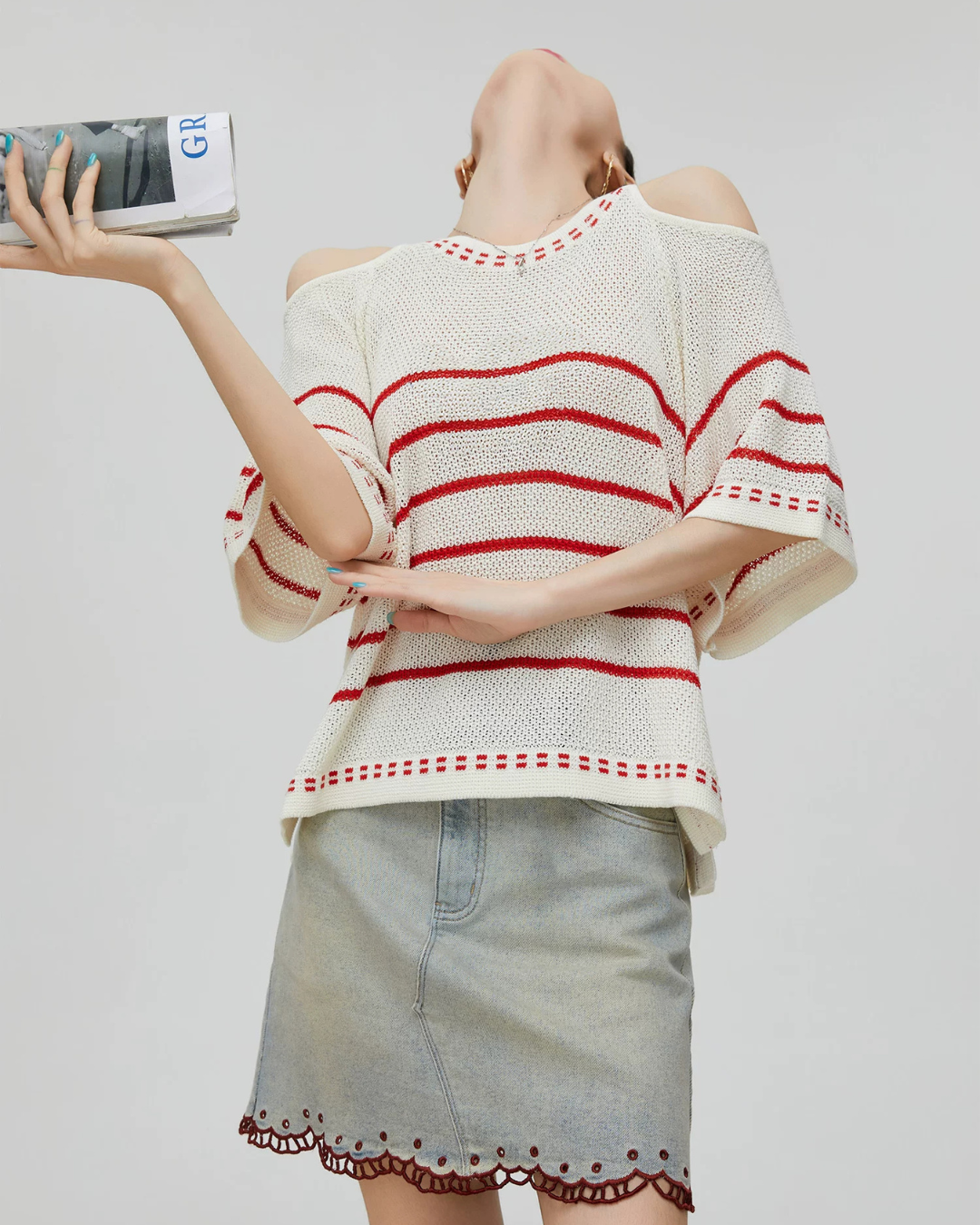 Open-Shoulder Summer Knit FER0268