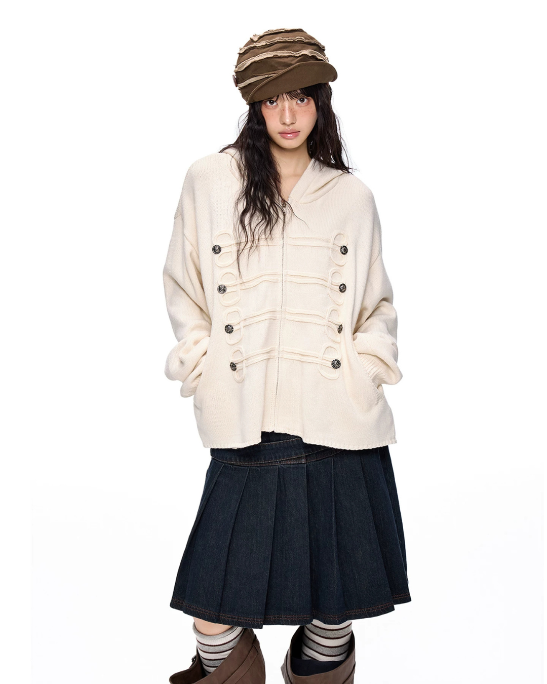 Napoleon Double-Breasted Knit Cardigan EZK0112