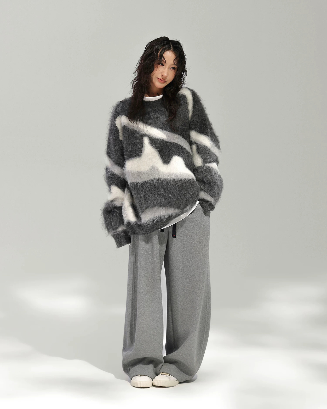 Mohair Jacquard Knit Sweater ACS0387