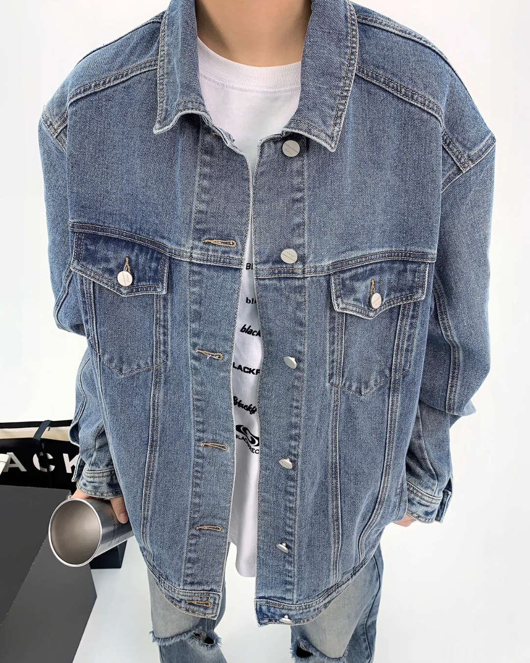 Emboss Logo Denim Jacket YLS0115